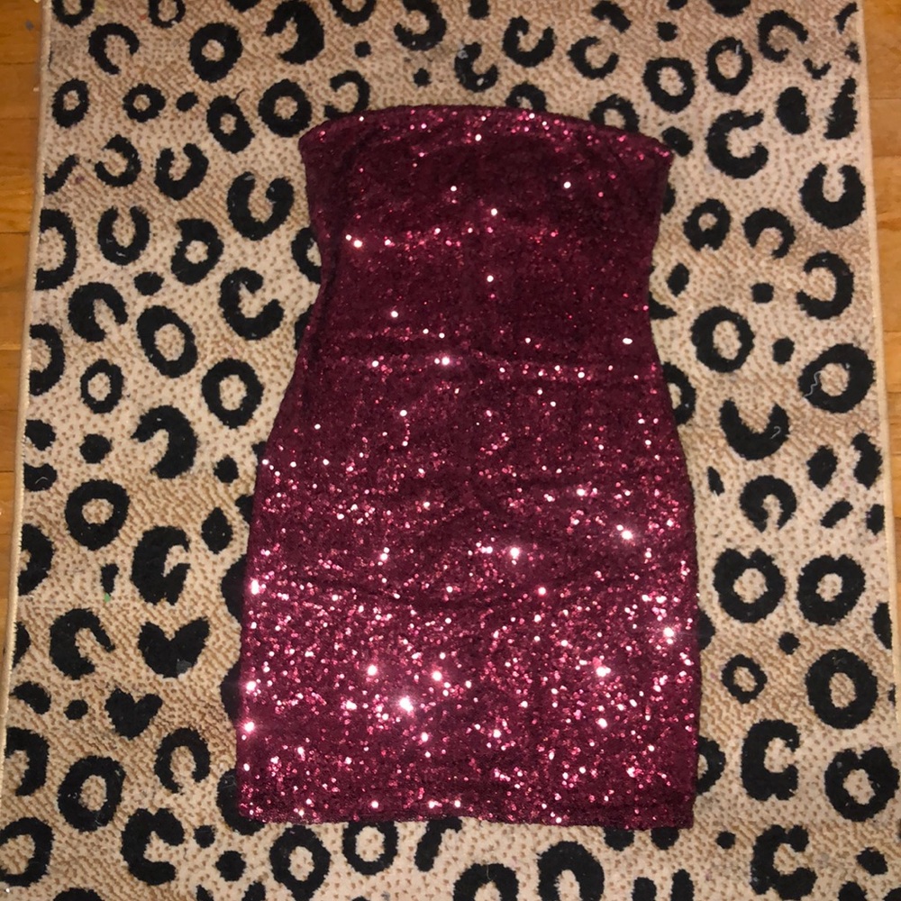 Red sequin dress